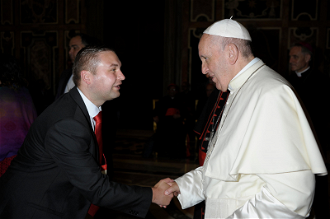 Marc meets Pope Francis