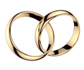 18 Carat gold wedding rings