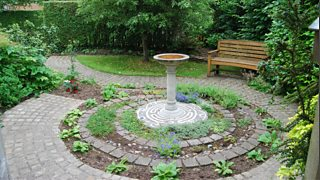 Prayer labyrinth at the centre of the Llanishen Quiet Garden, Cardiff