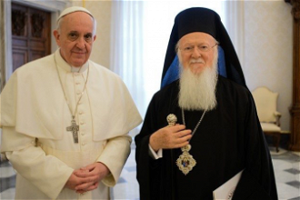 Pope Francis with Patriarch Bartholomew