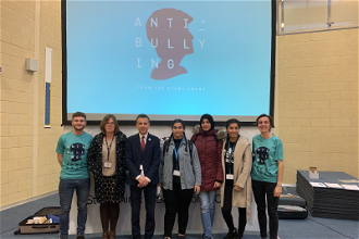 Anti-Bullying trainers and Ambassadors with Assistant Principal Paul Higginson