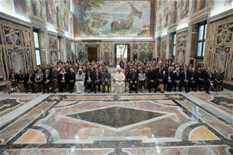 Pope Francis with conference participants