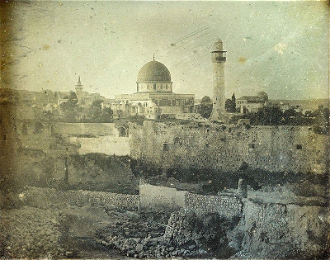 View of Jerusalem, Painted by Joseph-Philibert Girault de Prangey, Daguerrotype, Photo taken in 1844, © The Smithsonian Museum, Washington