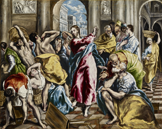 Christ driving the Traders from the Temple,  El Greco, 1600, © National Gallery