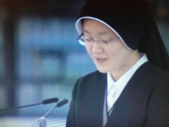 Nun reads a Bidding Prayer - screenshot