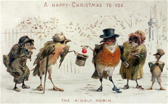 The Kindly Robin,  The Castell Brothers, 19C, Victorian Christmas Card