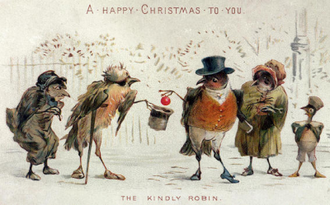 The Kindly Robin, The Castell Brothers, 19C, Victorian Christmas Card