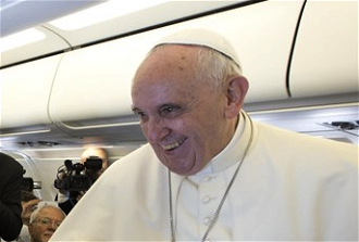 Archive image - Pope on flight from Colombia