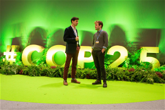 Robin Mace-Snaith and Charlie Bennett  at COP 25 -  image Liam Finn /CAFOD