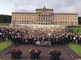 Thousands in silent demonstration at Stormont Parliament Buildings - September