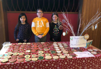 Some of the St Mary's pupils with their handcrafted decorations