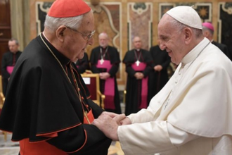 Cardinal Sodano with Pope Francis