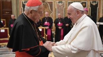 Cardinal Sodano with Pope Francis