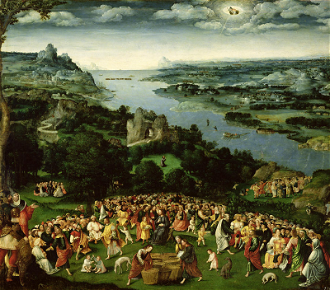 The Feeding of the Five thousand, by Joachim Patinir 1510, © Monasterio de El Escorial, Spain