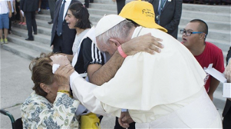 Pope Francis greets the sick during his visit to Chile in 2019
