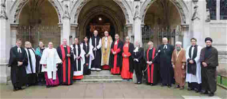 Faith leaders at yesterday's service