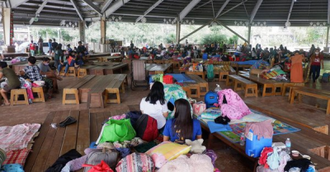 Evacuees in emergency shelter - imabe CBCP