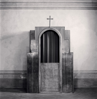Confessional, Study 49, by Michael Kenna, Chiesa Di Santa Maria Assunta, Minozzo, Reggio Emilia, Italy, 2015, © Michael Kenna, Courtesy of Beetles and Huxley