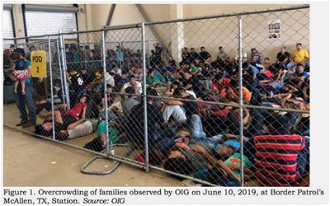 Families crammed into pens at Border Patrol's McAllen, TX, Station Source: OIG