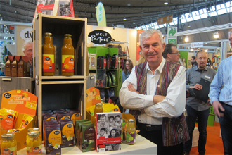 Shay Cullen with Fair Trade produce