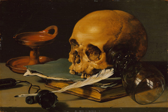 Still Life with Skull and Writing Quill, by Pieter Claesz1628, © Metropolitan Museum of Art, New York
