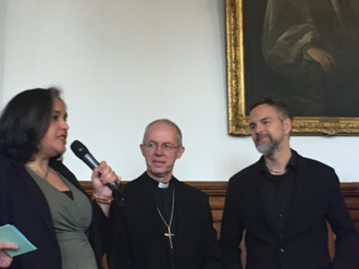 l-r: Teresa Carvalho, Archbishop Justin Welby and Pete Greig introduce Thy Kingdom Come 2020