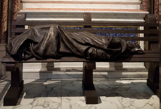 ------- Homeless Jesus by Timothy Schmalz ------- at Farm Street Church, London