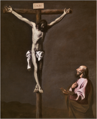 The Crucified Christ with a Painter,  by Franciso de Zurbarán 1664 © Museo del Prado, Madrid