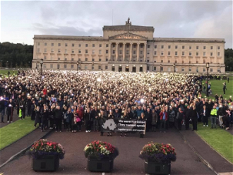 Thousands in silent demonstration at Stormont Parliament Buildings,  September 2019
