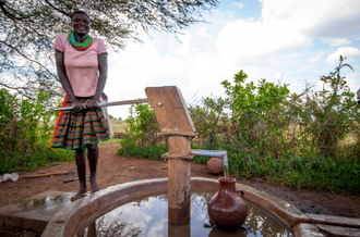 Viiiage pump in Longoro, Uganda - image CAFOD