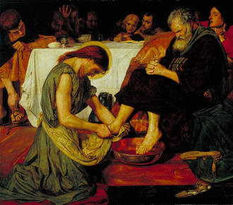 Jesus Washing Peter's Feet, by Ford Madox Brown 1852, © Tate Gallery, London