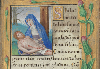 The Virgin Mary and Christ, in a Book of Hours of c.1510-20 (BL Add MS 35214, f. 27)