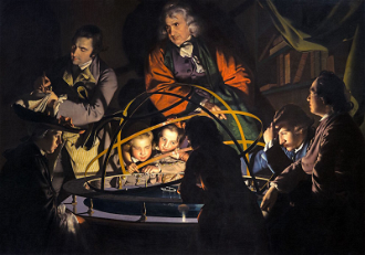 A Philosopher Lecturing on the Orrery,  by Joseph Wright of Derby 1766 © Derby Museum of Art, Derby, England