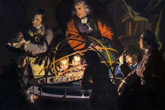 A Philosopher Lecturing on the Orrery,  by Joseph Wright of Derby 1766 © Derby Museum of Art, Derby, England