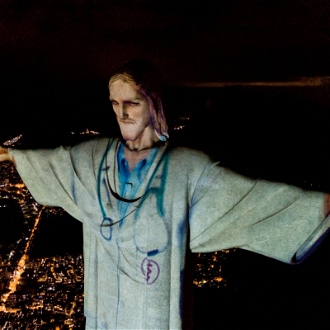 Rio's Christ Redeemer Covid-19 light tribute