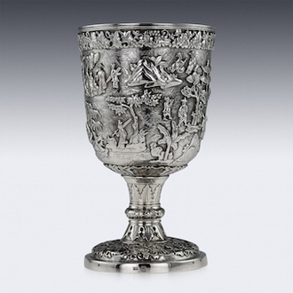 Chinese Export Silver Chalice, Made in Cutshing, China, 1860 © Pushkin Antiques, London