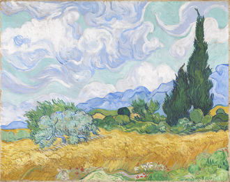 Vincent van Gogh A Wheatfield, with Cypresses, 1889 © The National Gallery, London