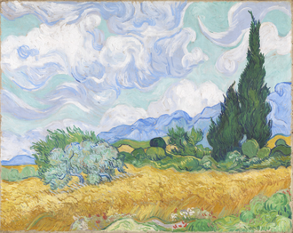 Vincent van Gogh A Wheatfield, with Cypresses, 1889 © The National Gallery, London