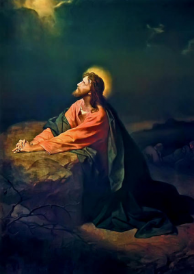 Christ in Gethsemane, by Heinrich Hofmann 1886 © Riverside Church, New York, NY