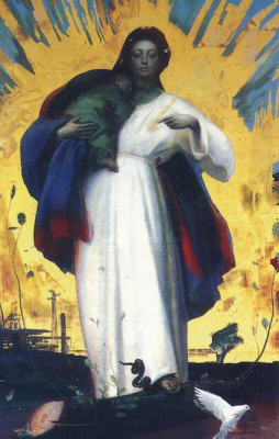 The Immaculate Heart of Mary, by Pietro Annigoni 1961 © Church of the Immaculate Heart of Mary, Botwell Lane, Hayes