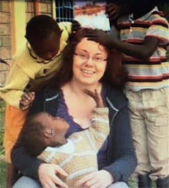 Annie with children at the Kenya orphanage