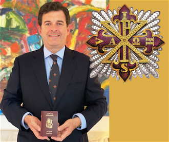 Anthony Bailey OBE with his Bethlehem passport