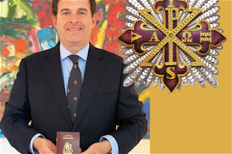 Anthony Bailey OBE with his Bethlehem passport