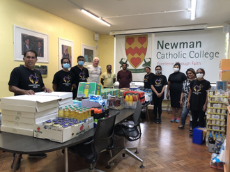 Community Response kitchen delivers means and supplies to Newman Catholic College