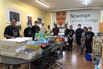 Community Response kitchen delivers means and supplies to Newman Catholic College