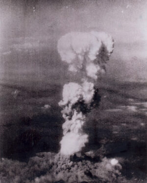 Atomic cloud over Hiroshima after the bomb hit on August 6 1945