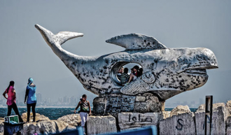 Jonah and the Whale, old city of Akko, Israel, probably by Ilana Goor © Courtesy Bob Lynn