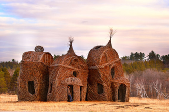 Installation by Patrick Dougherty, 2012 College of St Benedict & St John's University, Collegeville, MN © Photo: Thomas O'Laughlin