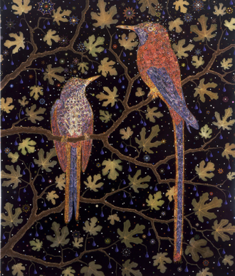 Migrant Fruit Birds, by Fred Tomaselli  2006 © Fred Tomaselli. Image courtesy Glenstone