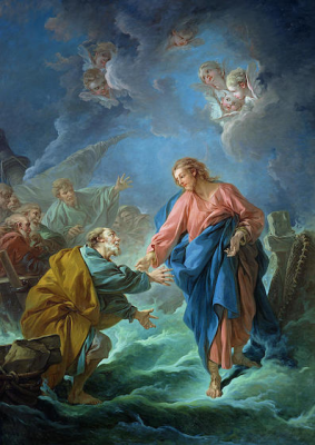 St Peter Invited to Walk on the Water, Boucher 1766 © Cathédrale Saint-Louis, Versailles, France